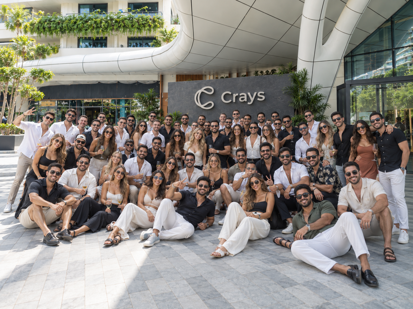 The CRAYS community together in front of the CRAYS building